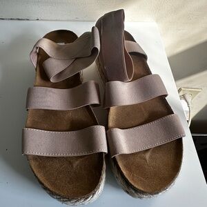 Steve Madden Taupe Elastic-Strap Espadrille Kimmie Sandals